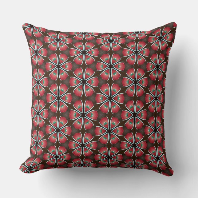 Rood Apple-ventilatorlint, witterand accent Kussen (Voorkant)