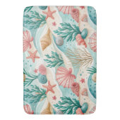 ROOD & AQUA TROPISCHE SCHELPEN & ZEESTERREN BADMAT (Voorkant Verticaal)