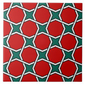  rood Arabisch Egypte Geometrisch Patroon Tegeltje (Voorkant)