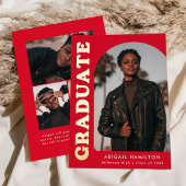 Rood Arch Foto Folie Afstuderen Aankondiging