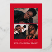 Rood Arch Foto Folie Afstuderen Aankondiging (Achterkant)