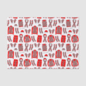 Rood Argyle Patroon Items Weefselpapier Tissuepapier (Voorkant)