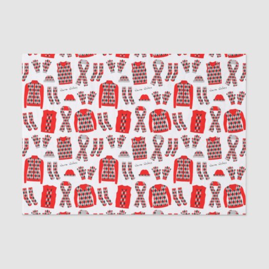 Rood Argyle Patroon Items Weefselpapier Tissuepapier (Voorkant)