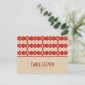 Rood artikel deco-rand tabelnummer Briefkaart (Staand voorkant)