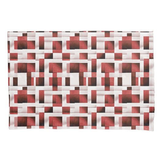 Rood artistiek geruit motief | Geometrisch patroon Kussensloop (Voorkant)
