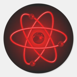Rood atoom ronde sticker