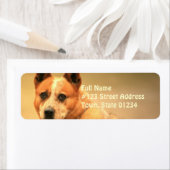 Rood Australisch rundvee hond retour adres label (Insitu)