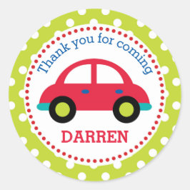 Rood-autostickers (jongens van zaterdag) ronde sticker