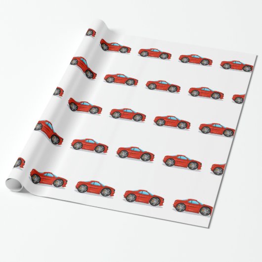 Rood autotuning cadeaupapier (Uitgerold)