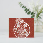 rood - aziatisch ontwerp briefkaart (Staand voorkant)
