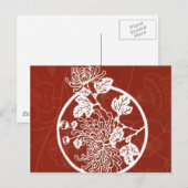 rood - aziatisch ontwerp briefkaart (Voorkant / Achterkant)