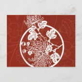 rood - aziatisch ontwerp briefkaart (Voorkant)