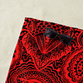 Rood aztec patroon strandlaken