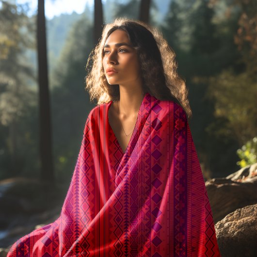 Rood aztec patroon strandlaken