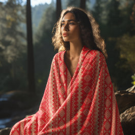 Rood aztec patroon strandlaken