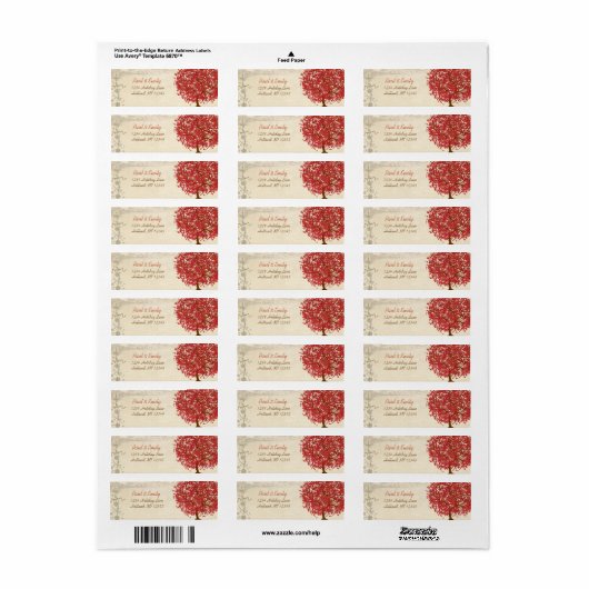 Rood - Baanvormingsranden Retouradres Etiket (Full Sheet)