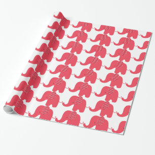 Rood Baby olifant omslagpapier Cadeaupapier