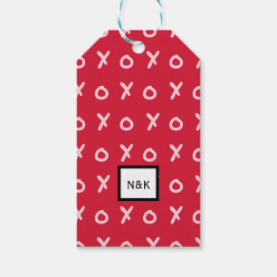 Rood & Baby Roze X O XO XO's Trendy Cute Cadeaulabel