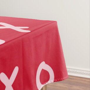 Rood & Baby Roze X O XO XO's Trendy Cute Tafelkleed