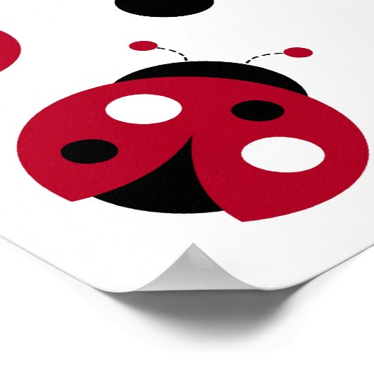 Rood Baby shower Banner Banner Rood Ladybug Polka Poster (Hoek)