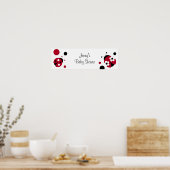 Rood Baby shower Banner Banner Rood Ladybug Polka Poster (Keuken)