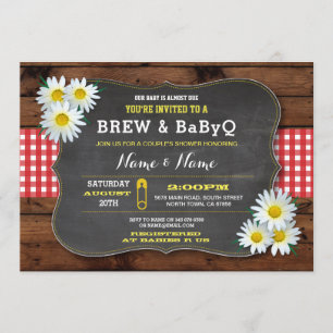 Rood Baby shower Brew en BABYQ Kaart