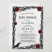 Rood Baby shower Rood roodbruin Rustisch hout Kaart (Voorkant)