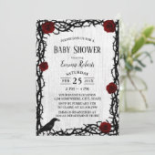 Rood Baby shower Rood roodbruin Rustisch hout Kaart (Staand voorkant)