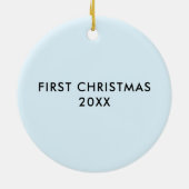 Rood Baby Sneakers Ornament, kerstcadeau Label Keramisch Ornament (Achterkant)