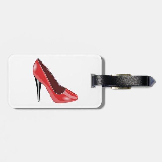Rood Bagagelabel met hoge hiel (Achterkant horizontaal)