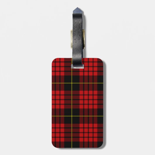 Rood Bagagelabel met lederen riem (Achterkant verticaal)