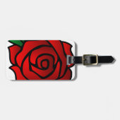 Rood Bagagelabel met lederriem (Voorkant horizontaal)