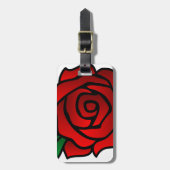 Rood Bagagelabel met lederriem (Voorkant verticaal)