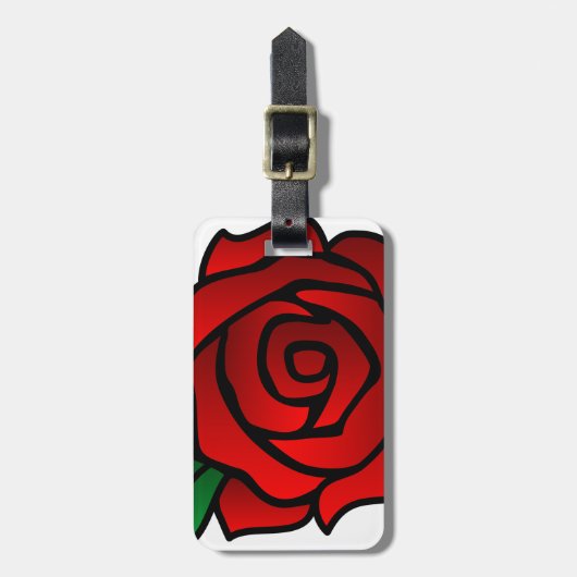 Rood Bagagelabel met lederriem (Voorkant verticaal)