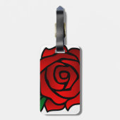 Rood Bagagelabel met lederriem (Achterkant verticaal)