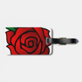 Rood Bagagelabel met lederriem (Achterkant horizontaal)