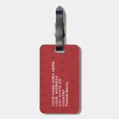 Rood Bagagelabel met troebel reet - 2 zijkanten (Achterkant verticaal)