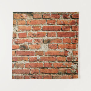 Rood baksteenwandtextuur grijze achtergrond. Abstr Wandkleed
