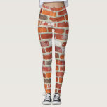 Rood bakstenen muurpatroon leggings<br><div class="desc">Deze leggings hebben een rood bakstenen wandpatroon voor een urban look.</div>