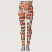Rood bakstenen muurpatroon leggings (Voorkant)