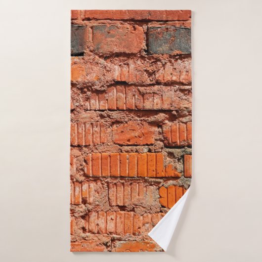 Rood bakstenen wandtextureel verlaten, veroudering badhanddoek (Badhanddoek)