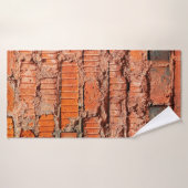 Rood bakstenen wandtextureel verlaten, veroudering badhanddoek (Badhanddoek)