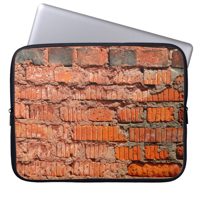 Rood bakstenen wandtextureel verlaten, veroudering laptop sleeve (Voorkant)
