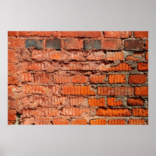 Rood bakstenen wandtextureel verlaten, veroudering poster (Voorkant)