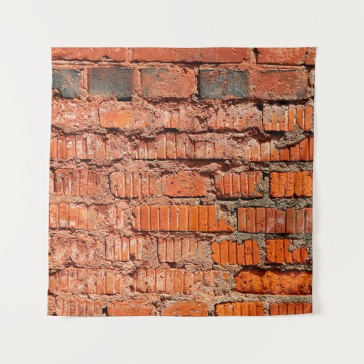 Rood bakstenen wandtextureel verlaten, veroudering wandkleed (Voorkant)