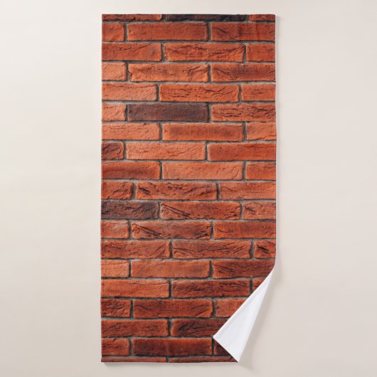 Rood bakstenen wandtextuur grunge backaardbrick, w badhanddoek (Badhanddoek)