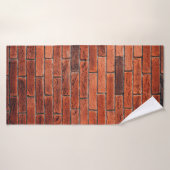Rood bakstenen wandtextuur grunge backaardbrick, w badhanddoek (Badhanddoek)