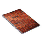 Rood bakstenen wandtextuur grunge backaardbrick, w notitieboek (Rechterzijde)