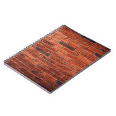 Rood bakstenen wandtextuur grunge backaardbrick, w notitieboek (Linkerzijde)
