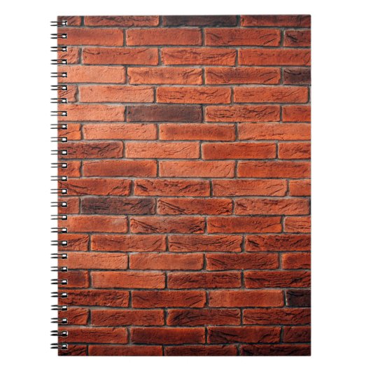 Rood bakstenen wandtextuur grunge backaardbrick, w notitieboek (Voorkant)